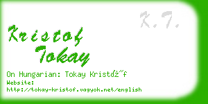 kristof tokay business card